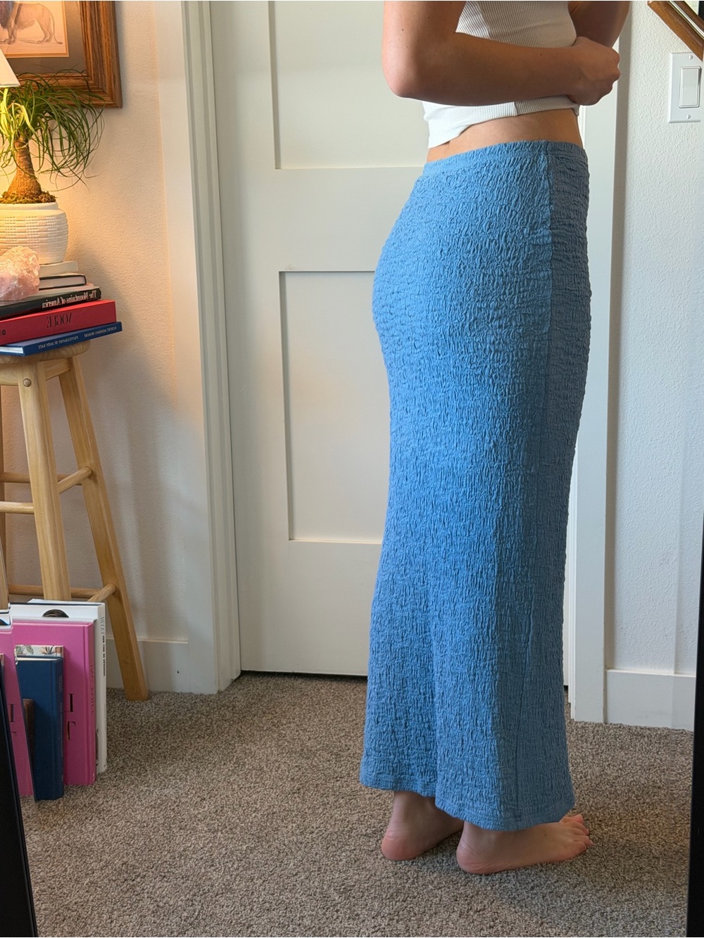 Glassons Sky Blue Textured Maxi Skirt